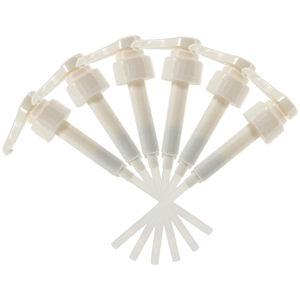 BESPORTBLE 6-Pack Beige Plastic Coffee Syrup Pump Dispensers for Controlled Dispensing and Waste Reduction in Kitchens and Bars