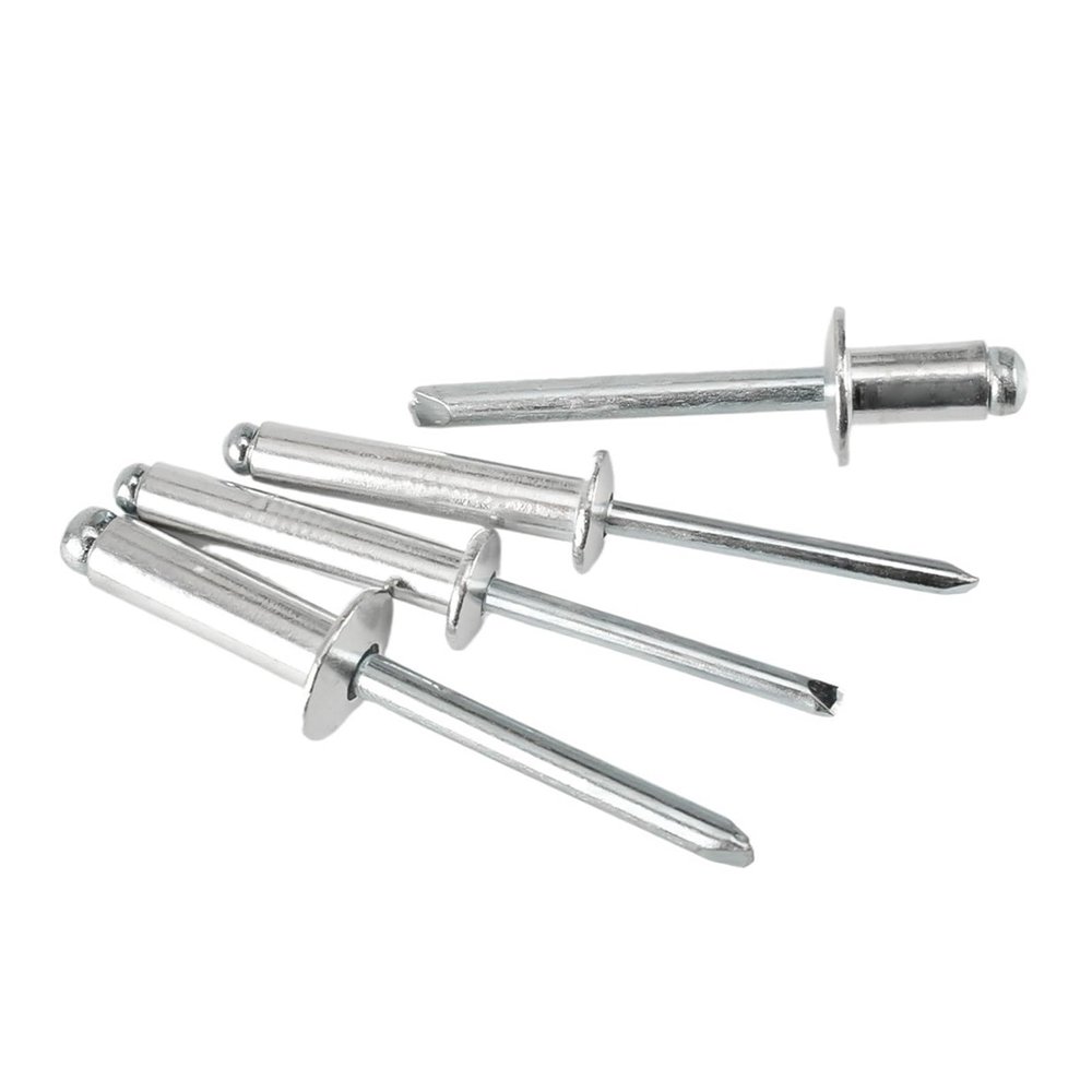Blind Rivets, 1,065 Pieces, Aluminum Dome Head, Steel Mandrel, M3.2/M4/M5/M6.4, Pop Rivets, Pull Rivets, Exhaust Rivets (10 mm, M3.2, 45 pcs)