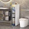 Tall Rolling Storage Cabinet with Clear Drawers view 2