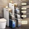 Tall Rolling Storage Cabinet with Clear Drawers view 3