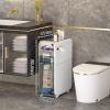 Bathroom Storage Cabinet with Transparent Drawers and Wheels view 2