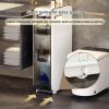 Bathroom Storage Cabinet with Transparent Drawers and Wheels view 3
