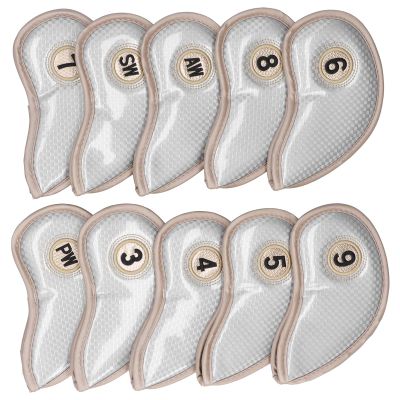 MAMJENNI Golf Iron Headcover Set with Numbered Labels, Silver