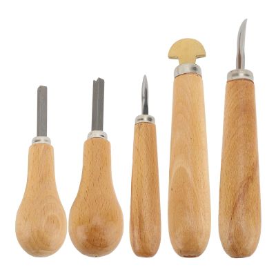 TIKATARER 5-Piece Stone Setting Tool Set with Ergonomic Wooden Handles