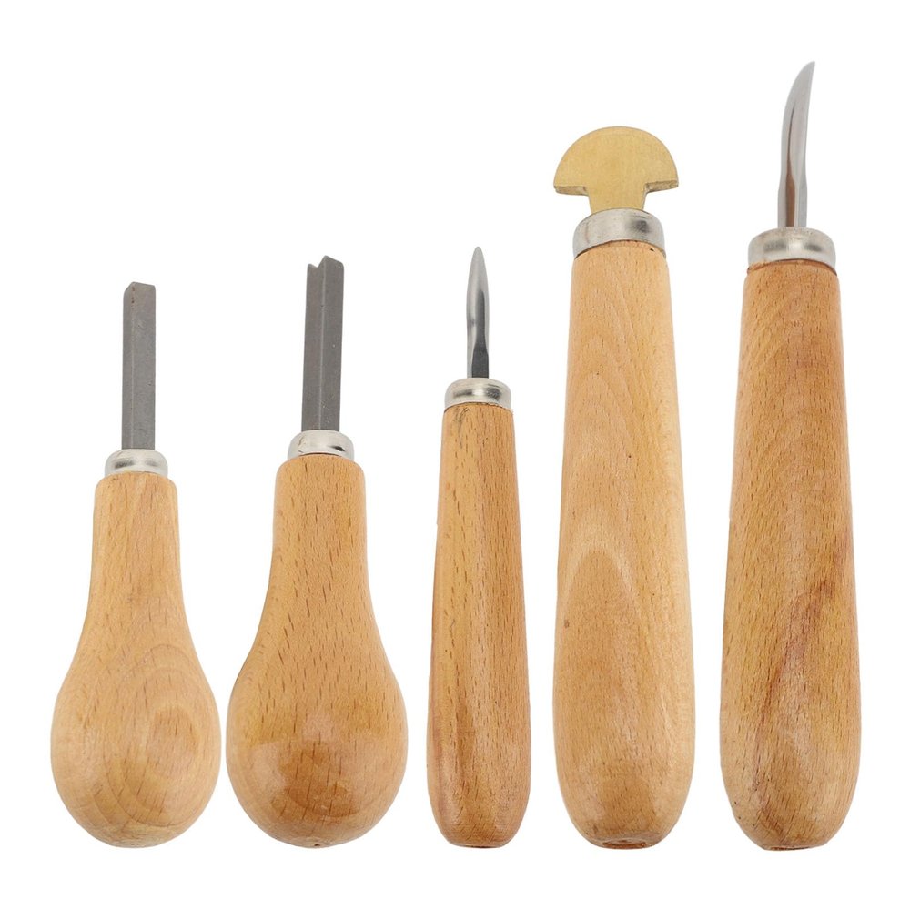 TIKATARER 5-Piece Stone Setting Tool Set with Ergonomic Wooden Handles