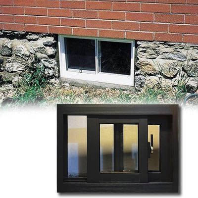 Aluminum Basement Sliding Window with Screen and Tempered Glass, 31 x 22 in (W x H)