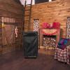 OSALADI Breathable Firewood Rack Cover, 210D Oxford Fabric, Weather-Resistant, Black view 4