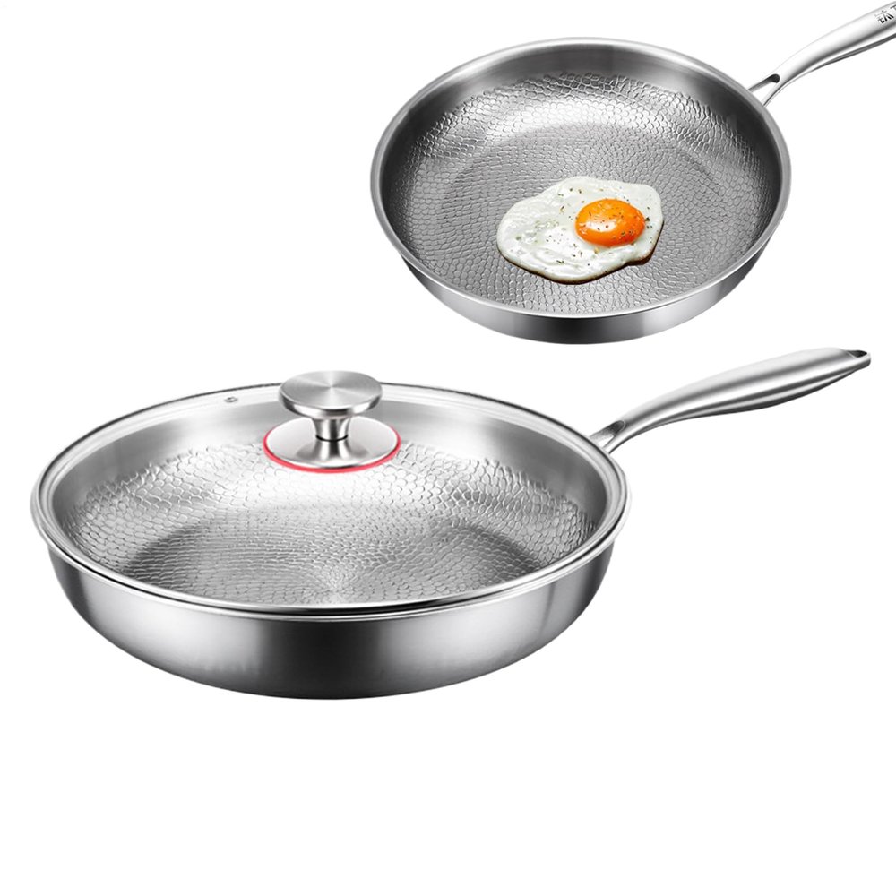 Scratch-Resistant Nonstick Frying Pan with Even Heat Distribution