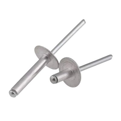Blind Rivets, M3.2/M4.8/M5, 304 Stainless Steel and Aluminum, Extra-Large Flange Head, Pop Rivets (Aluminum, 6.4 mm, M4, 10 pcs)