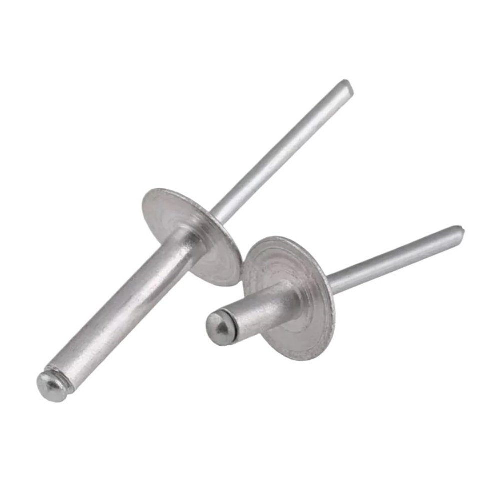 Blind Rivets, M3.2/M4.8/M5, 304 Stainless Steel and Aluminum, Extra-Large Flange Head, Pop Rivets (Aluminum, 6.4 mm, M4, 10 pcs)