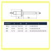 Blind Rivets, M3.2/M4.8/M5, 304 Stainless Steel and Aluminum, Extra-Large Flange Head, Pop Rivets (Aluminum, 6.4 mm, M4, 10 pcs) view 2
