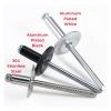 Blind Rivets, M3.2/M4.8/M5, 304 Stainless Steel and Aluminum, Extra-Large Flange Head, Pop Rivets (Aluminum, 6.4 mm, M4, 10 pcs) view 3