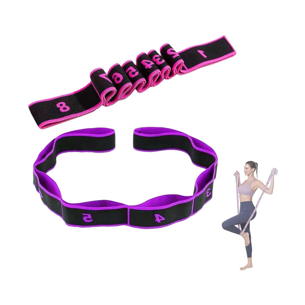 Ergonomic 8-Section Dance Resistance Band and Stretching Strap with Numbered Sections