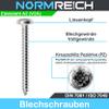 NORMREICH 1000-Piece Pan Head Sheet Metal Screws 3.5 x 22 mm Stainless Steel A2 (V2A), DIN 7981 / ISO 7049 view 2