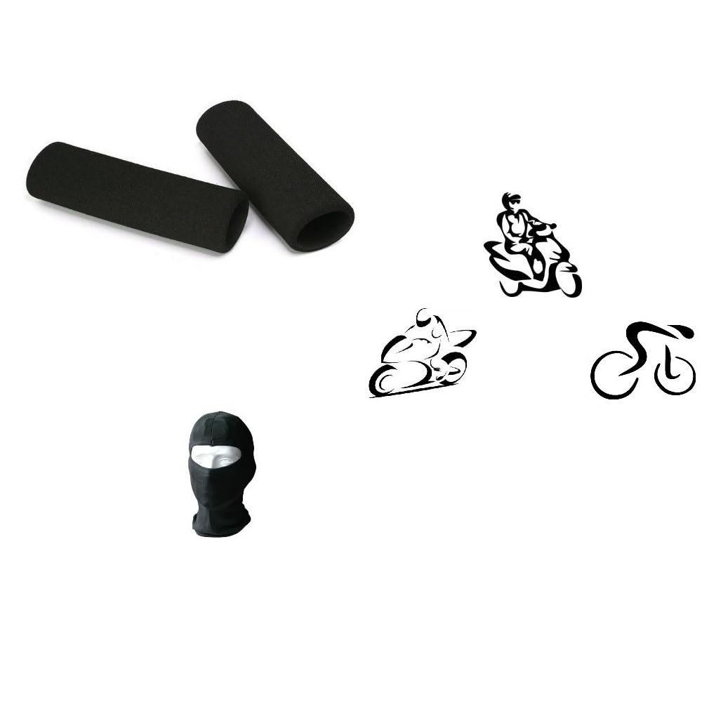 Universal Progrip Foam Handlebar Grips, 1 Pair, 12 x 4.2 cm, Black – for Motorcycles, Scooters and Bicycles