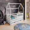 Monkey Extendable Kids' Bed 80 x 180 cm, Pine, House-Shaped view 3