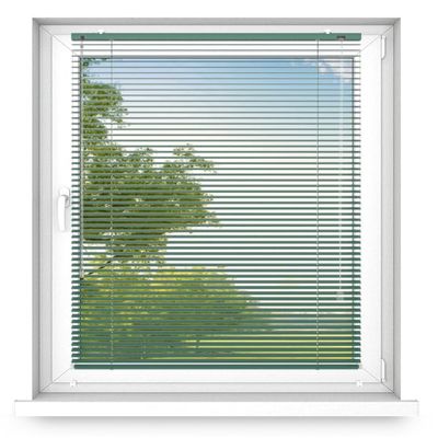 time4blinds Interior Aluminum Blinds Without Drilling for Windows, with Side Guide, Emerald Green, Left, 1600 x 1200