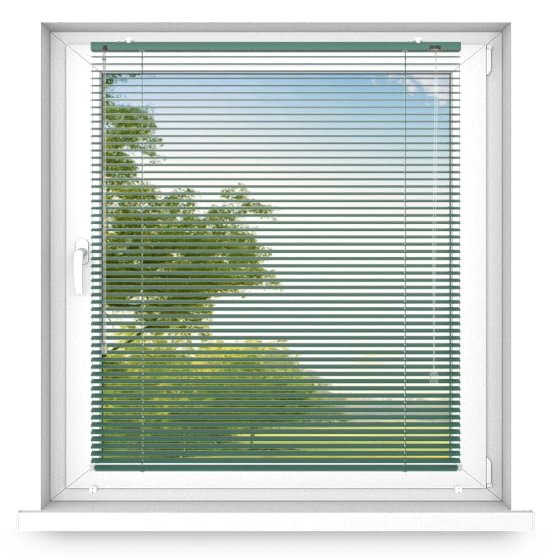 time4blinds Interior Aluminum Blinds Without Drilling for Windows, with Side Guide, Emerald Green, Left, 1600 x 1200