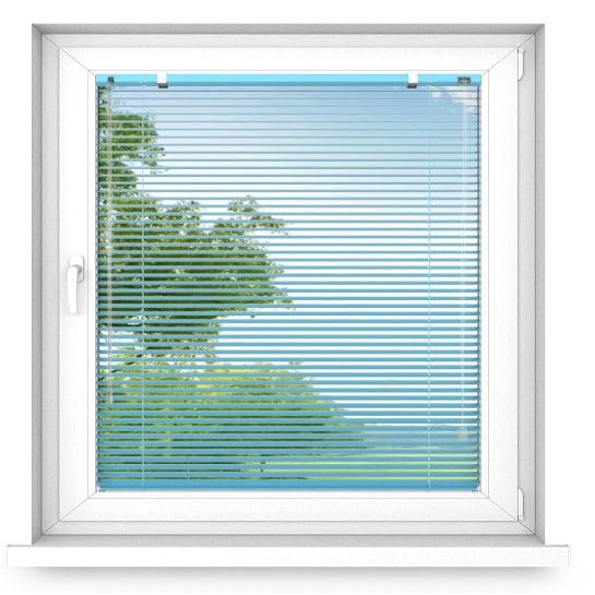 time4blinds Interior Aluminum Blinds, No Drilling, Cord Guide, Azure Blue, Left, 1100 x 2200 mm
