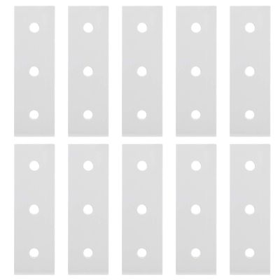 10-Piece Aluminum Flat Joining Plates, Straight Reinforcement Plates, Silver, 60 mm, 90 mm, 120 mm (3030)