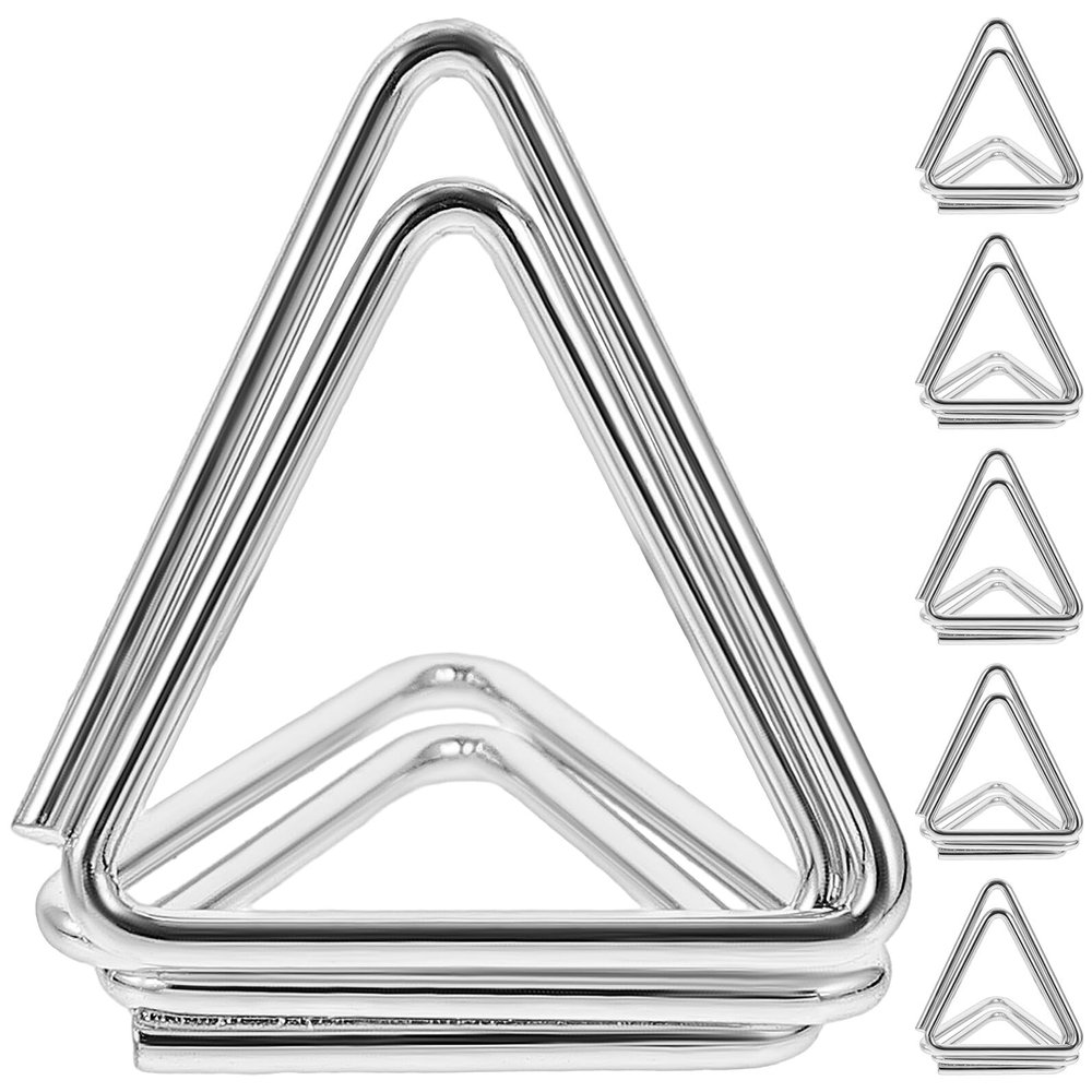 HOMSFOU 6-Pack Metal Table Card Holders Silver Triangular Memo Clips