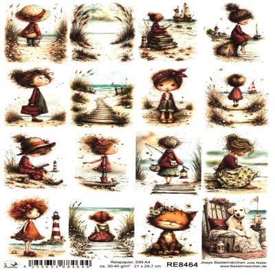 Josys Craft Fairy Rice Paper A4 Decoupage Humor Comic Beach Sea Vacation Small Images RE8464
