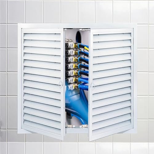 Louvered Access Panel, Double Door, Drywall Inspection Hatch, 600 × 1000 mm, White, Outdoor Use