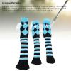 Alomejor Knitted Golf Club Headcovers, 3-Piece Set with Pom-Poms, Blue/Black view 2