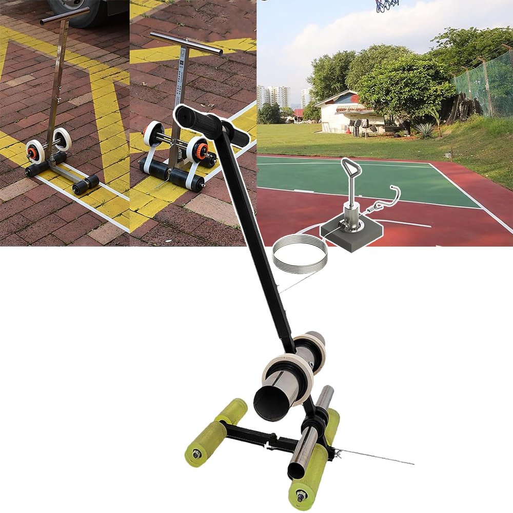 Straight-Line Tape Marker, Hand-Push Floor Marking Tool for Pools, Warehouses, Gyms, and Hospitals
