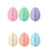 3D Paper Easter Ornaments | 6 Hanging Egg Decorations view 1