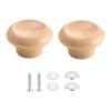 Natural Wood Pot Lid Knob with Stainless Steel Base (2 Pack) view 1