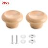 Natural Wood Pot Lid Knob with Stainless Steel Base (2 Pack) view 2