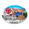 3D Magnet Florence - Oval Lily with Old Bridge, Old Palace, Dome view 1