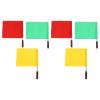 DIYEAH 6-Pack Stainless Steel Referee Hand Signal Flags, Red, Yellow and Green Safety Warning Flags for Soccer, Sports and Traffic Safety view 1