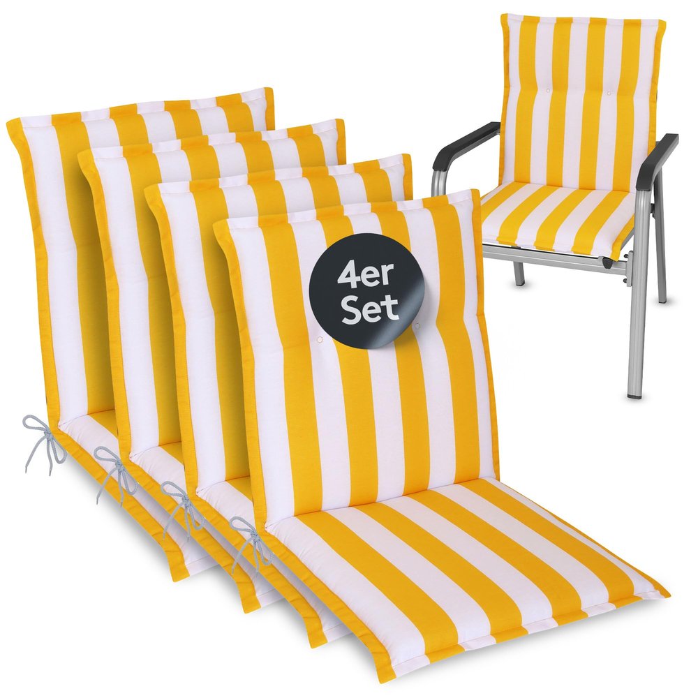 LILENO HOME Garden Chair Cushions [Set of 4 - Low-Back Chairs]