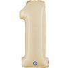 Mini Number Foil Balloon 14"/36cm | Satin Cream 1 view 1