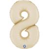 Mini Number Foil Balloon 14"/36cm | Satin Cream 8 view 1