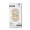 Mini Number Foil Balloon 14"/36cm | Satin Cream 8 view 2
