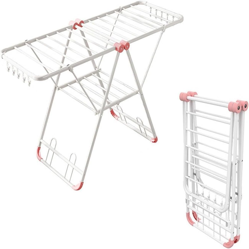 2-Tier Folding Clothes Drying Rack, Lightweight Aluminum, Indoor and Outdoor