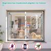 HALIDOOR No-Drill Window Screen, 165 x 125 cm, Tear-Resistant Polyester Mesh, Automatic Closure, White view 3