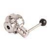304 Stainless Steel Butterfly Three-Way Clamp Valve, Sanitary Quick-Connect, PN1.6, 150°C, OD 32 mm view 2
