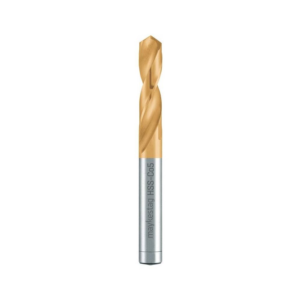 Diamwood HSS Co TiN Twist Drill Bit, Extra Short, DIN 1897 PZ, Stainless Steel, 130°, Dia. 9 x OAL 84 x FL 40 x Shank 9 mm x Z2