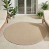Carpetsale24 Round Outdoor Rug, 80 cm, Beige, Weatherproof and UV-Resistant view 1