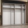 Mirjan24 Veluna III 300 6-Door Wardrobe with Mirrors, Shelves and Clothing Rails, White/White + Gold view 4