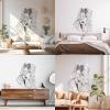 Geisha with Flowers Paper Wall Sticker 34 x 43.1 cm, Easy to Apply, Black view 4