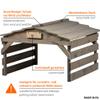 dobar Wooden Robotic Lawn Mower Garage with Removable Roof and Customizable Sign, 78.5 x 74 x 52.5 cm, Stone Gray view 4