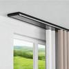 Heavy-Duty Double Curtain Track, Aluminum Ceiling Rail, Ultra-Thin Internal-Runner Track, Black, 3.4 m view 1