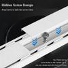 Heavy-Duty Double Curtain Track, Aluminum Ceiling Rail, Ultra-Thin Internal-Runner Track, Black, 3.4 m view 4