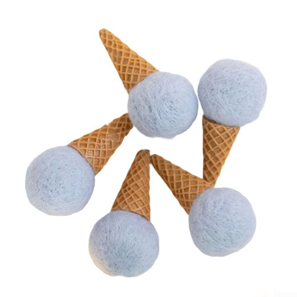 Textured Felt Ornaments in Ice Cream Shape for Seasonal Use (Blue)