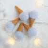 Textured Felt Ornaments in Ice Cream Shape for Seasonal Use (Blue) view 2